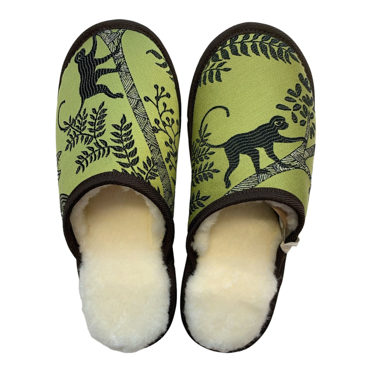 Monkeys Medium White Slippers Little & Fox