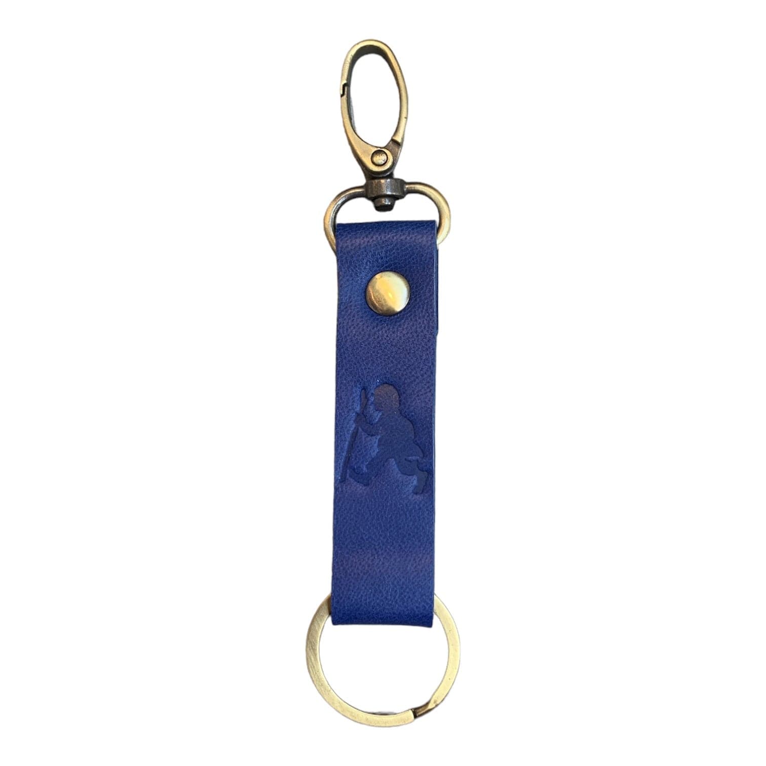 Navy Bilbo Leather Keyring Little & Fox