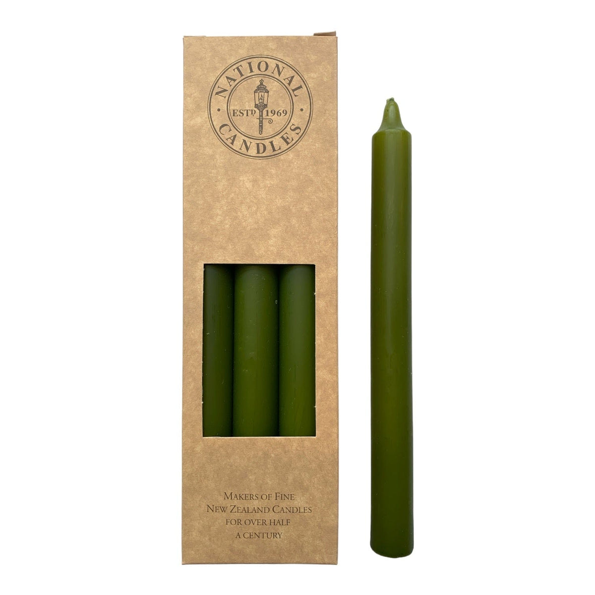 Olive Boxed Candle 6's 240mm Little & Fox