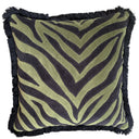 Olive-Tiger-Stripe-Velvet-55x55cm-Fringed-Cushion