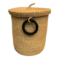 Woven Natural Medium Basket with Lid