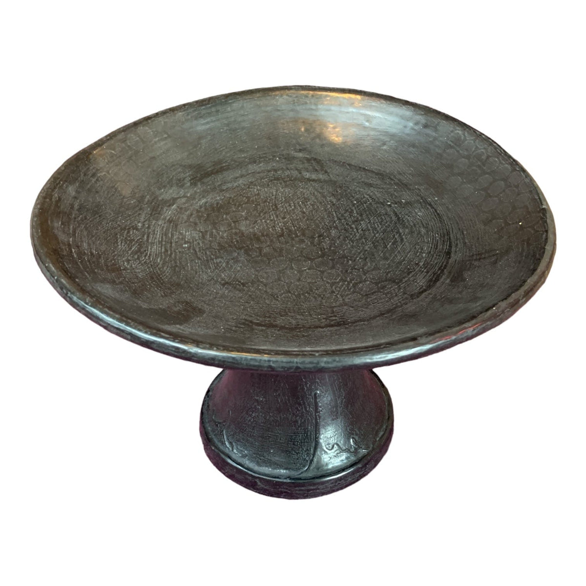 Medium Black Pedestal Lipped Bowl