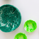 Sculptural Resin Swirl Bowl Teal