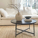 Rustic Black Round Table