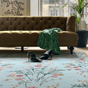 Flowers of Virtue Opal Blue Hand Tufted Rug PRE ORDER