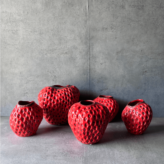 Little Strawberry Vase Set of 4