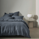 Ravello Linen Duvet Cover Queen Denim Little & Fox
