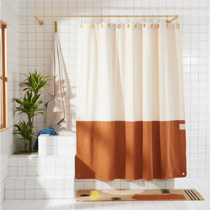 Orient Clay Canvas Shower Curtain