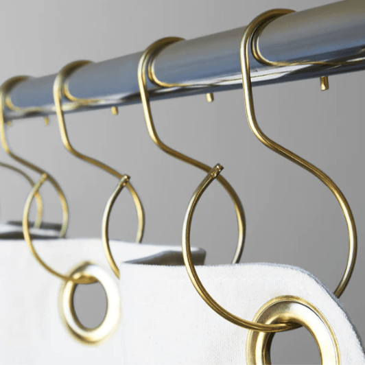 Shower Curtain Brass S Hook Set