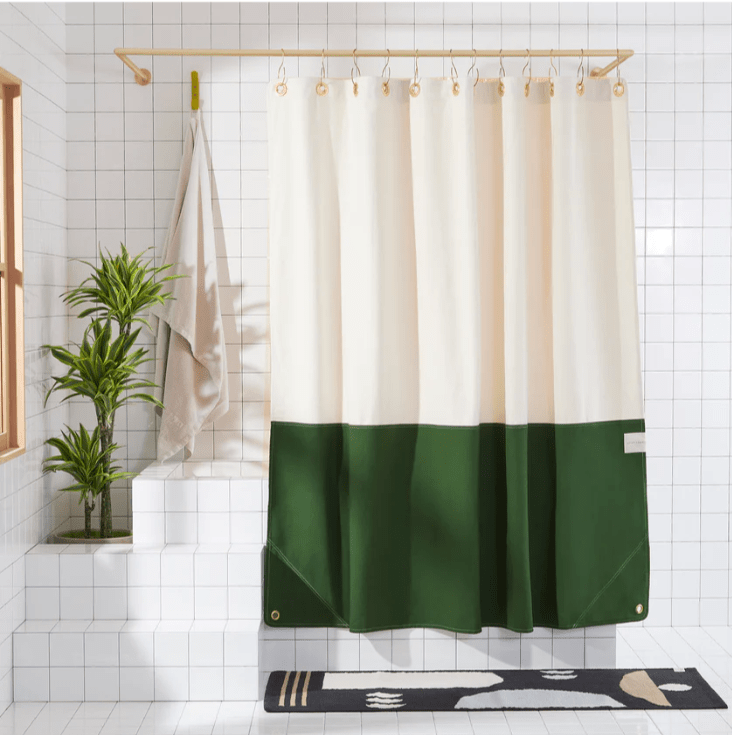 Orient Pine Canvas Shower Curtain