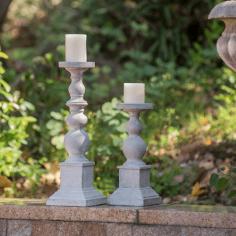 Pedestal Candle Holder Cement Large