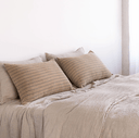 Basix Stripe Carmel/Tempest Linen Standard Pillowcase