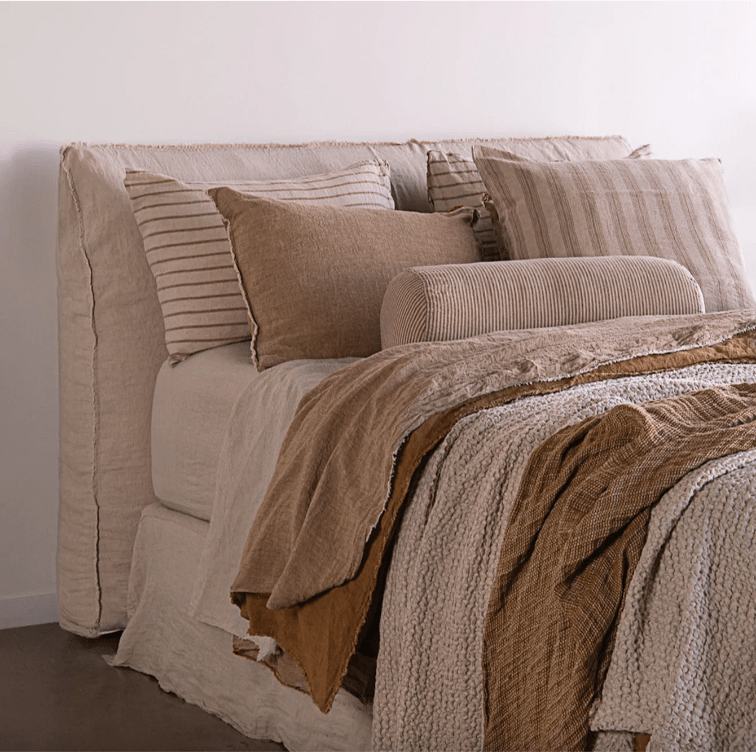 Basix Stripe Brun/Sable Linen Pillowcase
