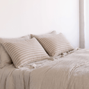 Basix Stripe Brun/Sable Linen Standard Pillowcase