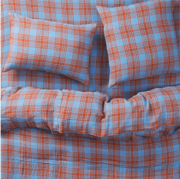 Pello Linen Blue Jay Euro Pillowcase Set