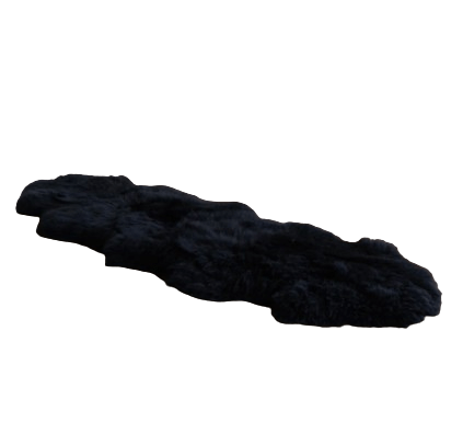 Double Sheepskin Rug Black