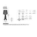 A mini transparent Kabuki lamp by Kartell.