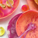 Sculptural Resin Swirl Bowl Flamingo