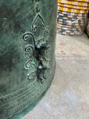 Verdigris Bronze Drum Sculpture - Large