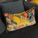 Wild Midnight Lion 60x35cm Piped Cushion