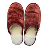 Wine Velvet Large White Slippers Little & Fox