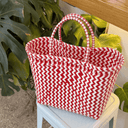 Woven Shopper Bag – Candy Cane