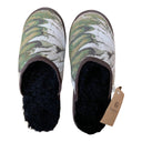 Abstract Olive Large Black Slippers
