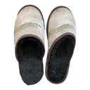 Abstract Olive XL Black Slippers