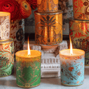 Ambra Nera Decorated Candle Medium
