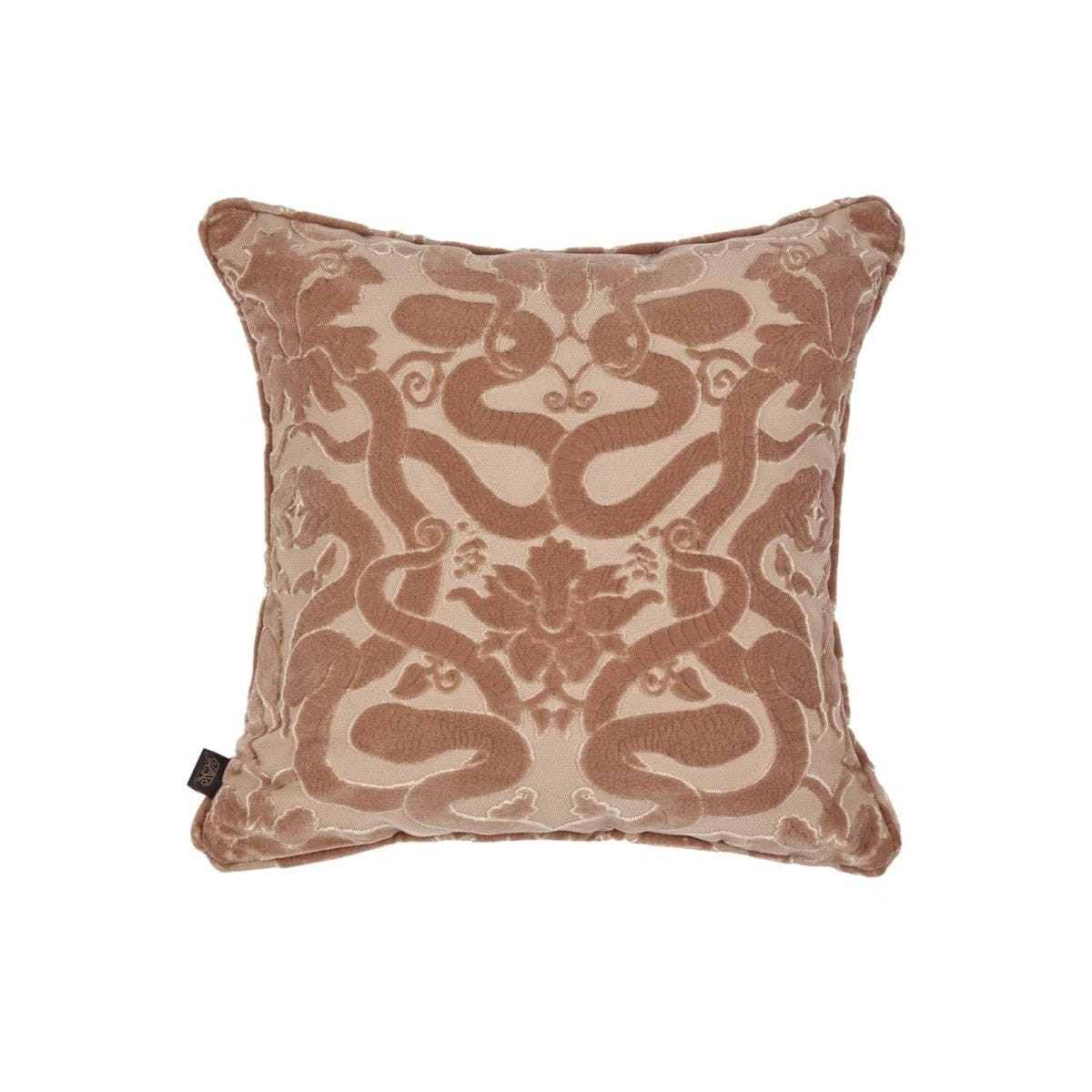 Anaconda Pink Velvet 45x45cm Cushion Little & Fox