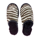 Animal Linen Large Black Slippers