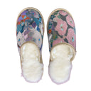Autumn Hollyhocks Medium White Slippers