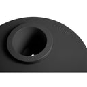 Close-up of a black container with 'fatboy' branding on a white background