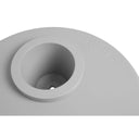 Gray circular side table with 'Fatboy' branding on a white background