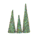 Beaded & Sequined Trees Set - Green