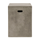 Natural concrete cube stool on a white background