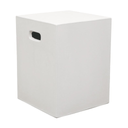 White rectangular concrete stool on a white background