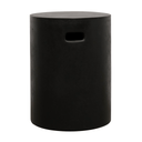 Black cylindrical stool on a white background