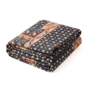 Black Geometric Floral Kantha Quilt