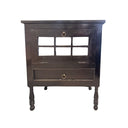 Black Teak Glass Cabinet