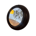 Black Teak Round Mirror