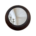 Black Teak Round Mirror