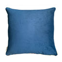 Blue velvet pillow on a white background