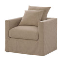 Classic White Linen Blend Armchair