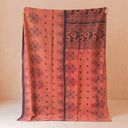 Burnt Orange Botanical Kantha Quilt