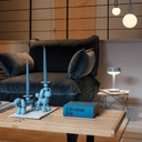 Can-Dog Wave Blue Candleholder