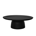 Black round coffee table on a white background