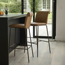 Carter Leather 75cm Barstool - Tan