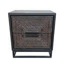 Carved Teak Bedside Table
