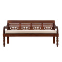 Carved Teak Bench with Cushion